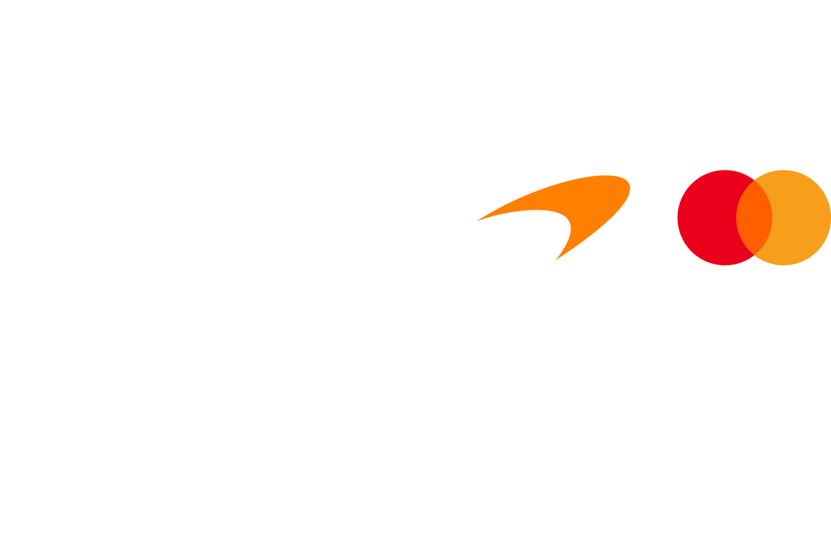 Velo Nicotine Pouches |  Logo with VELO, the McLaren swoosh, Formula 1 Team, and the Mastercard logo, with Principal Partner below—all on a light gray background. Showcasing Velo nicotine pouches branding prominently integrated into the design.